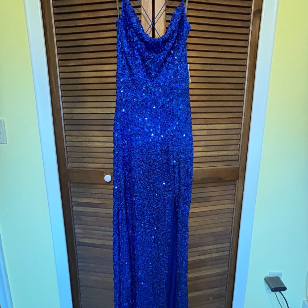 Windsor Esperanza Formal Sequin Cowl Dress sz small NWT
